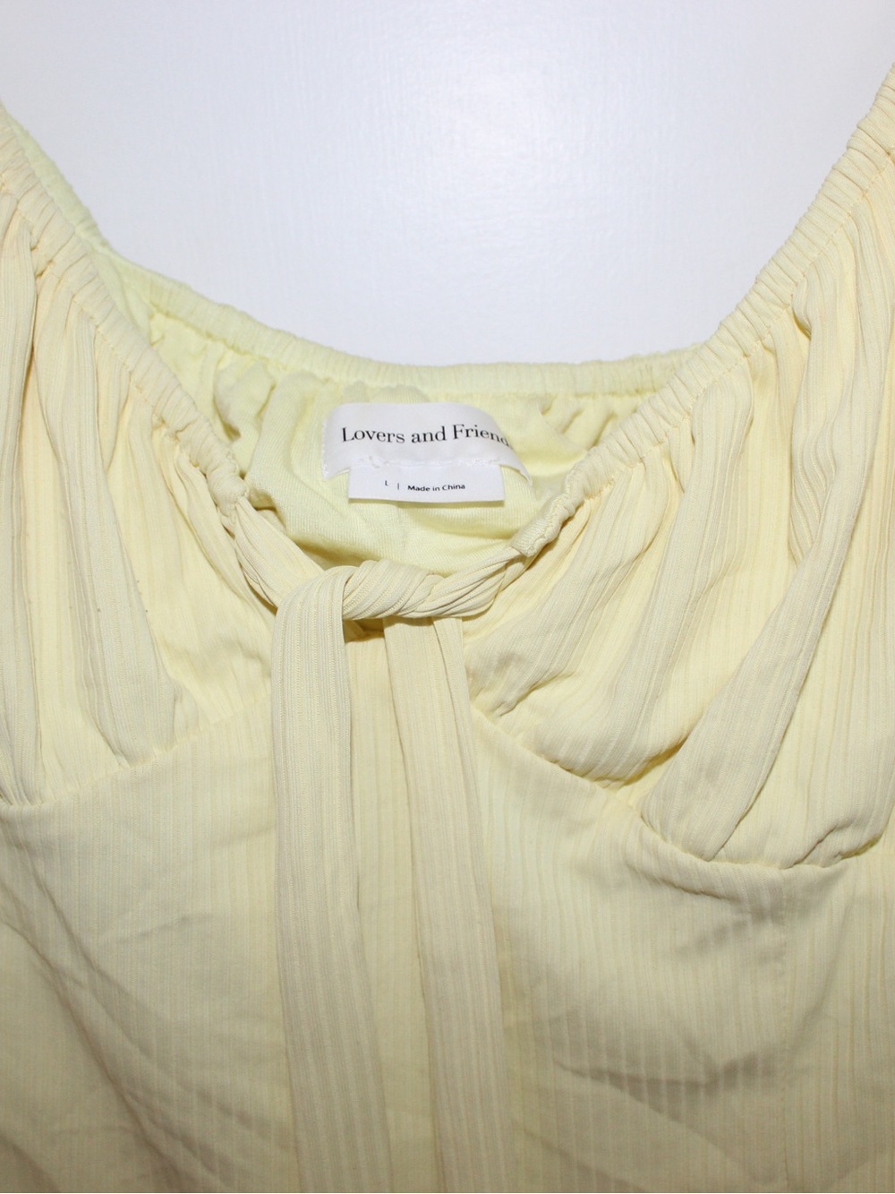 Lovers + Friends Pale Yellow Puff-Sleeve Tie-Front Peasant Top - Picture 6 of 9
